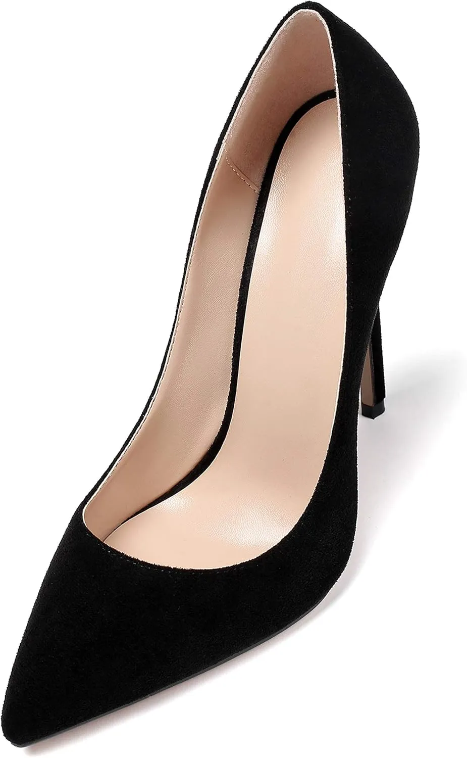YODEKS Womens Pointed Toe High Heels Slip On Stiletto Pumps Wedding Party Basic Shoes 12cm