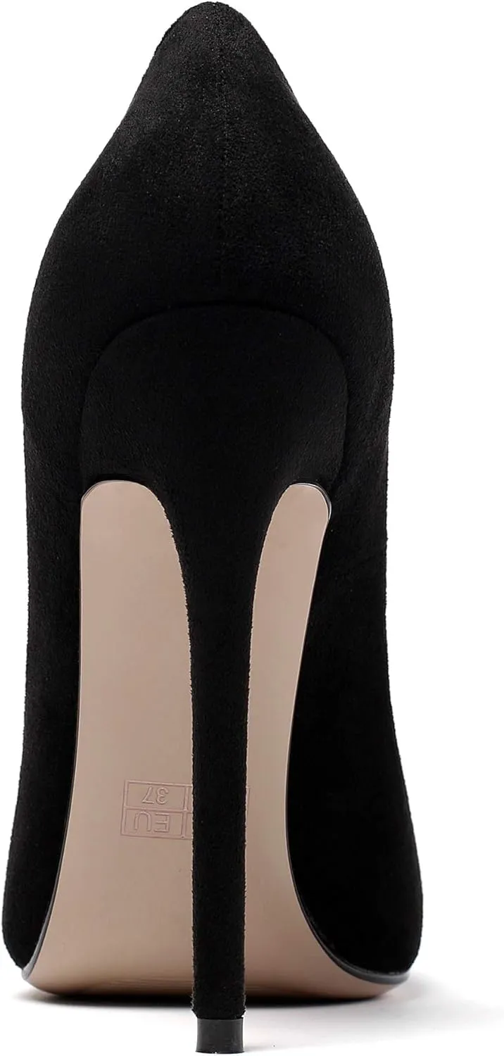 YODEKS Womens Pointed Toe High Heels Slip On Stiletto Pumps Wedding Party Basic Shoes 12cm