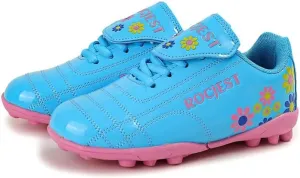 Youth Kids Firm Ground Soccer Cleats Athletic Outdoor Football Shoes for Boys & Girls