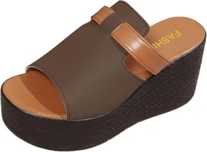 ZSpzx Summer Platform Sandals for Women 2025,Peep Toe Cutout Wedge Slip On Sandal Ladies Orthopedic Comfortable Non Slip Dressy Slides Wide Width Orthopedic Shoes for Daily Wear Indoor Outdoor
