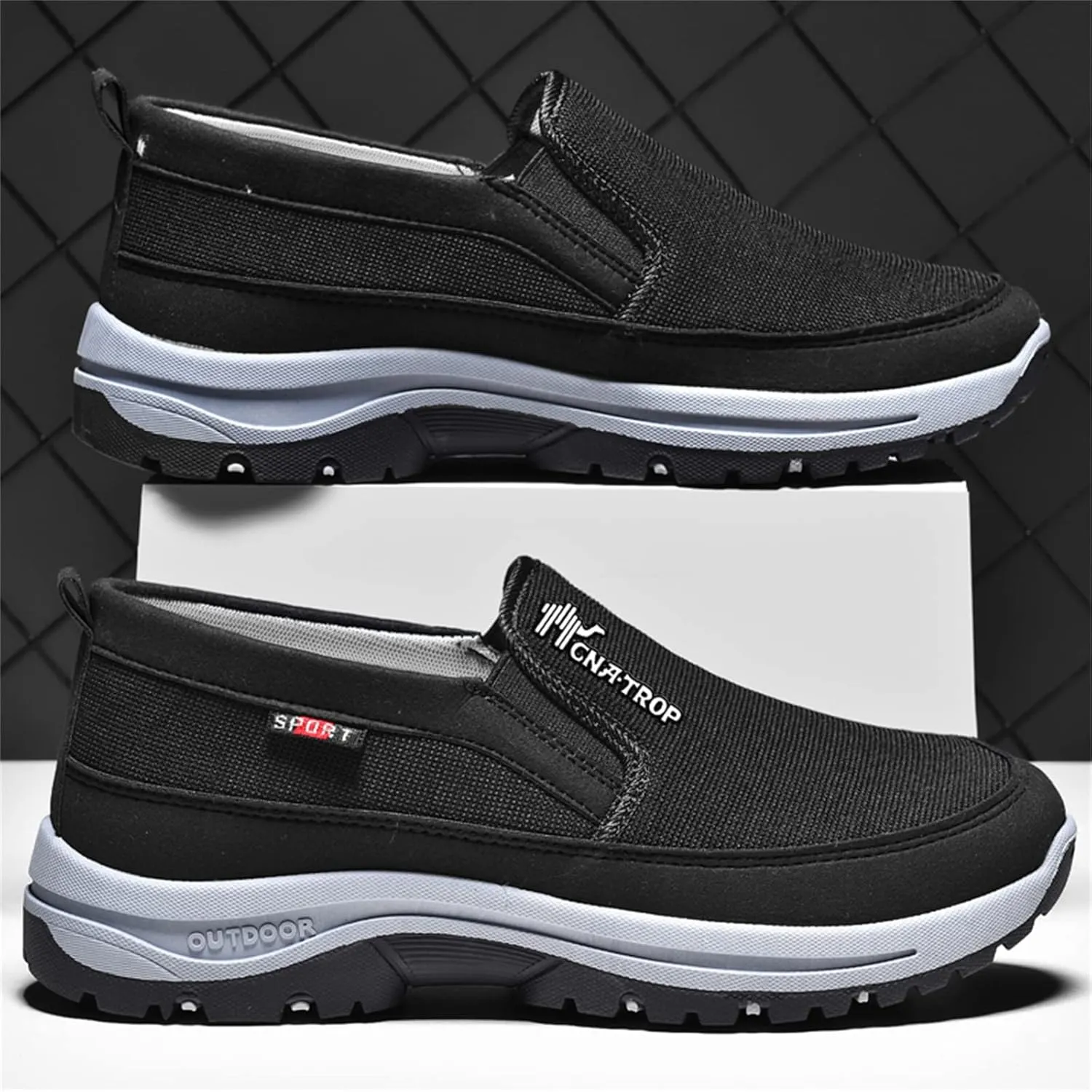 Ztigerz Men's Breathable Mesh Canvas Orthopedic Travel Plimsolls Slip-On Loafers,Comfort Non Slip Outdoor Flats Sneakers Walking Hiking Driving Casual Boat Shoes
