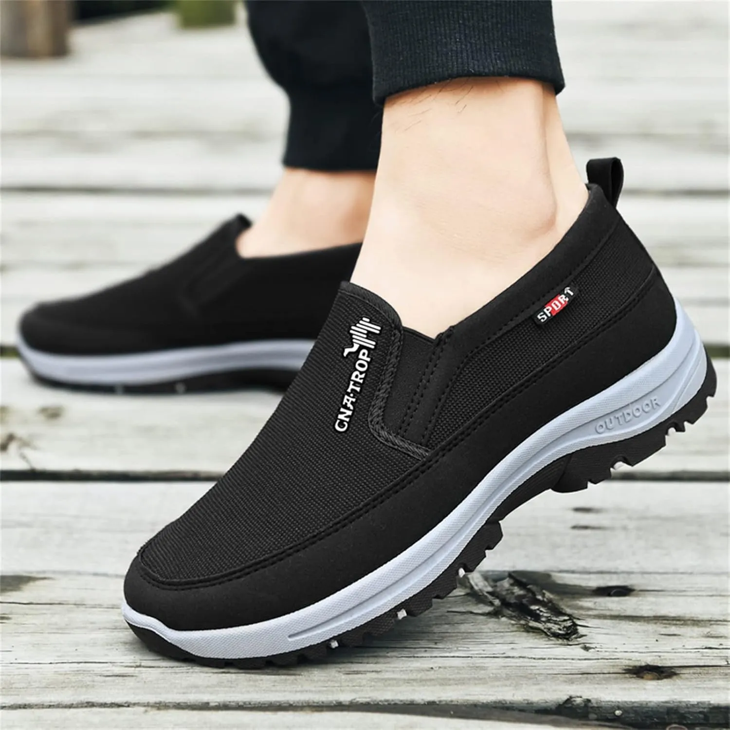 Ztigerz Men's Breathable Mesh Canvas Orthopedic Travel Plimsolls Slip-On Loafers,Comfort Non Slip Outdoor Flats Sneakers Walking Hiking Driving Casual Boat Shoes