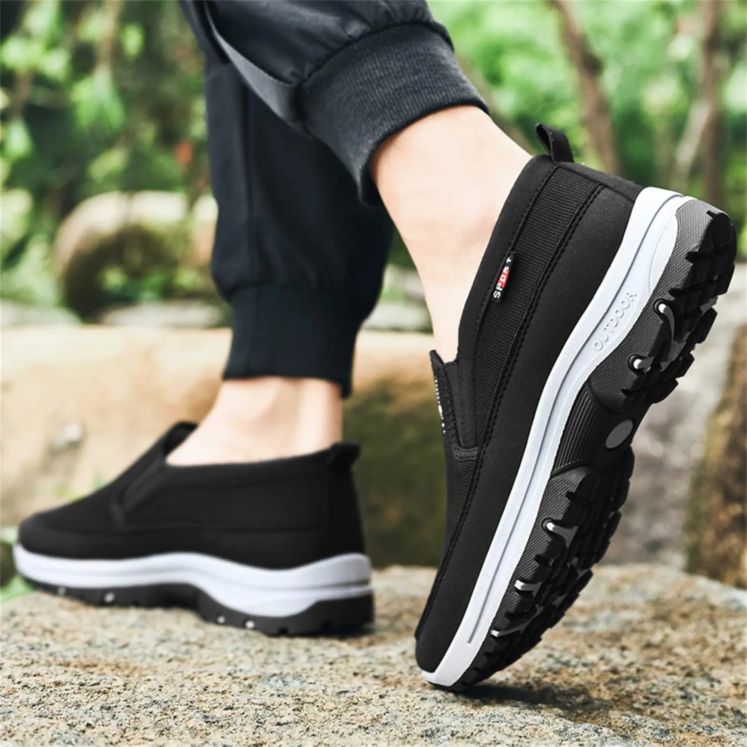 Ztigerz Men's Breathable Mesh Canvas Orthopedic Travel Plimsolls Slip-On Loafers,Comfort Non Slip Outdoor Flats Sneakers Walking Hiking Driving Casual Boat Shoes